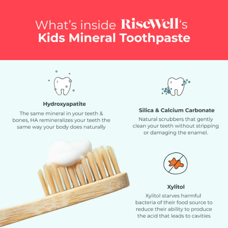 Chart showing components of RiseWell toothpaste